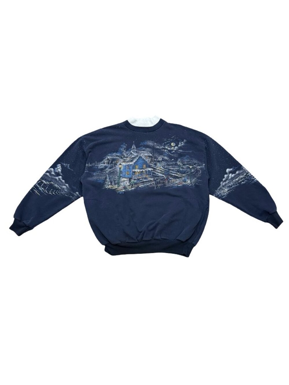 Vintage 1980s Art Unlimited Winter Scene Sweatshirt USA Made Graphic Crewneck